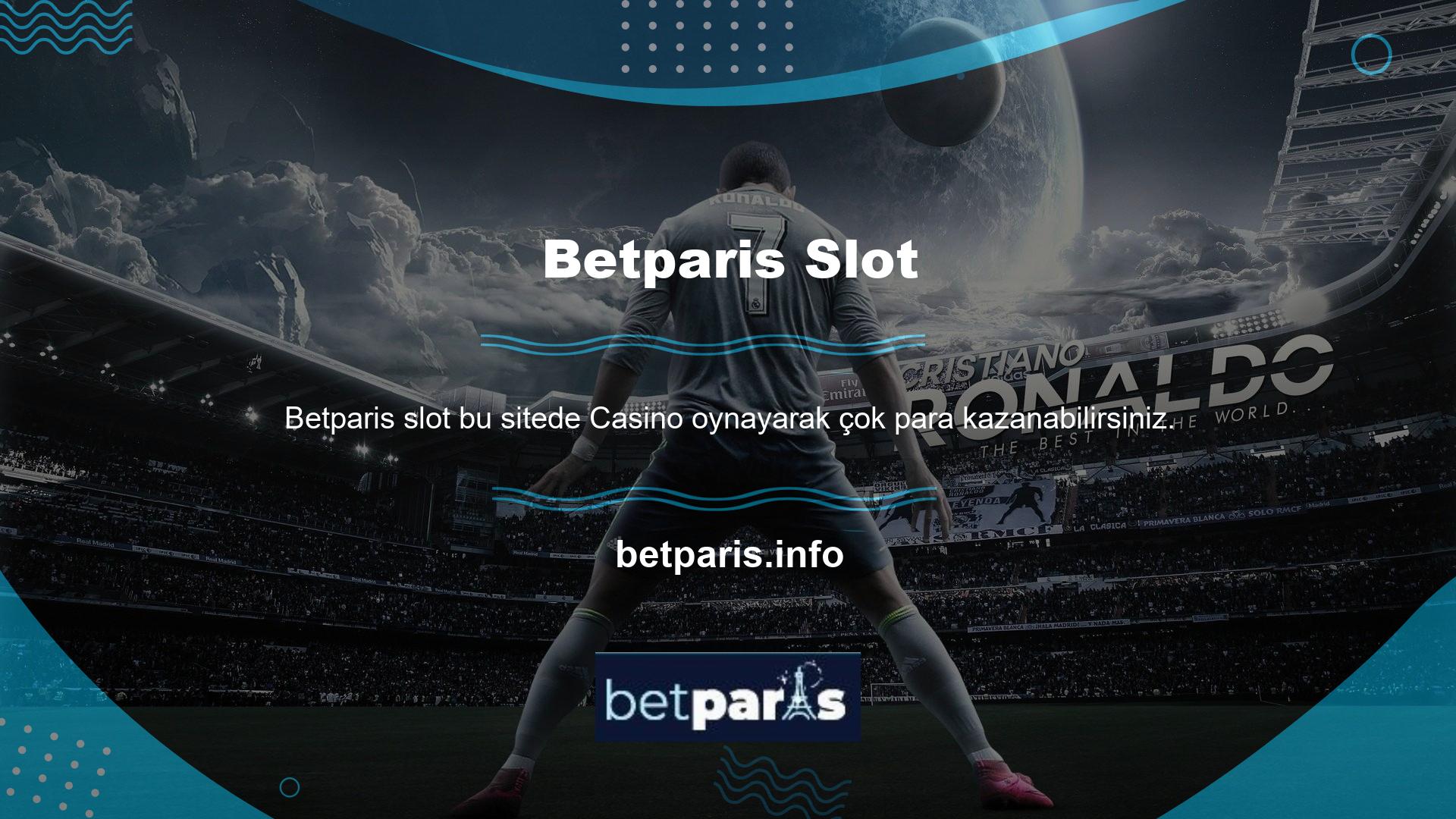 Betparis Slots web sitesi çeşitli oyunları oynamak için giriş yapmayı gerektirir